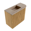 Mondiaz JOYA-DLUX Meuble de toilette 51,6cm - arrondi droit couleur Chêne - Vasque FAYE position Gauche Sans trou de robinet couleur Saba SW1424179