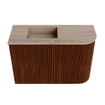 Mondiaz JOYA-DLUX 61.6cm toiletmeubel - ronding rechts kleur Ruby - Wastafel FAYE positie Links 1 kraangat kleur Saba. SW1425607