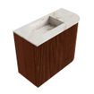 Mondiaz JOYA-DLUX Meuble de salle de bains - 51,6cm - arrondi droit couleur Ruby - Lavabo FAYE position Gauche 1 trou de robinet couleur Frappe SW1423463