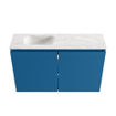 MONDIAZ TURE-DLUX Meuble toilette - 80cm - Jeans - EDEN - vasque Ostra - position gauche - 1 trou de robinet SW1104900