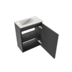 MONDIAZ TURE-DLUX 40cm toiletmeubel Dark Grey. EDEN wastafel Ostra positie links. Met 1 kraangat. SW1104791