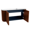 Mondiaz JOYA 93.2cm toiletmeubel - ronding links en rechts kleur Ruby - Wastafel FAYE positie Midden Zonder kraangat kleur Talc. SW1421772
