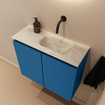 MONDIAZ TURE-DLUX Meuble toilette - 60cm - Jeans - EDEN - vasque Ostra - position droite - sans trou de robinet SW1104907