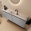 MONDIAZ TURE-DLUX Meuble toilette - 120cm - Plata - EDEN - vasque Glace - position centrale - 1 trou de robinet SW1103471