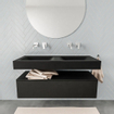 MONDIAZ ALAN 120cm - meuble bas - 1 tiroir - lavabo suspendu - 2 bassins - 0 trous de robinet - urban SW408601