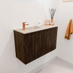 Mondiaz JOYA-DLUX 71.6cm meuble de toilette - arrondi droit couleur Noyer - Vasque FAYE position Gauche 1 trou de robinet couleur Frappe. SW1422298