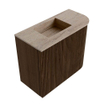 Mondiaz JOYA-DLUX 51.6cm toiletmeubel - ronding rechts kleur Walnut - Wastafel FAYE positie Links Zonder kraangat kleur Saba. SW1424681