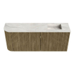 Mondiaz JOYA-DLUX 101.6cm meuble de toilette - arrondi gauche couleur Dusk - Vasque FAYE position Droite 1 trou de robinet couleur Ostra. SW1423412