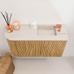 Mondiaz JOYA-DLUX 71.6cm toiletmeubel - ronding links kleur Oak - Wastafel FAYE positie Rechts 1 kraangat kleur Meli. SW1423956