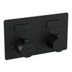 BRAUER Black Edition Douche de pluie thermostatique encastrée - boutons-poussoirs - SET 49 - douche de tête 20 cm - bras mural droit - douchette à main barre - flexible de douche - coude d'alimentation mural - noir mat SW925417