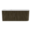 Mondiaz JOYA 101.6cm meuble de salle de bains - arrondi droit couleur Shadow - Vasque FAYE position Gauche 1 trou de robinet couleur Talc. SW1421511