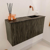 Mondiaz JOYA-DLUX Meuble de salle de bains 80cm - couleur Shadow - Vasque FAYE position Droite Sans trou de robinet couleur Lava SW1422852