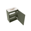 MONDIAZ TURE-DLUX Meuble toilette - 40cm - Army - EDEN - vasque Frappe - position centrale - sans trou de robinet SW1102667