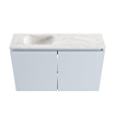 MONDIAZ TURE-DLUX Meuble toilette - 80cm - Clay - EDEN - vasque Ostra - position gauche - 1 trou de robinet SW1104748