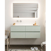 Mondiaz VICA ensemble de meuble de salle de bain - 120cm - meuble sous lavabo greey - 4 tiroirs - lavabo moon gauche - sans trou de robinet XL version 60cm haut SW1090897