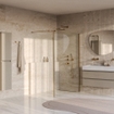 BRAUER Oblivion Inloopdouche - 130x200cm - 40cm zijwand - glascoating - helder glas - geborsteld goud PVD SW1417960