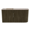 Mondiaz JOYA-DLUX 81.6cm meuble de toilette - arrondi droit couleur Shadow - Vasque FAYE position Gauche 1 trou de robinet couleur Arena. SW1424831