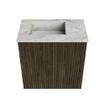 Mondiaz JOYA-DLUX 40cm toiletmeubel - kleur Shadow - Wastafel FAYE positie Links 1 kraangat kleur Glace. SW1422741