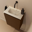 MONDIAZ TURE-DLUX Meuble toilette - 40cm - Rust - EDEN - vasque Ostra - position centrale - sans trou de robinet SW1105087