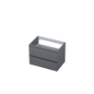 INK Wastafelonderkast - 70x45x52cm - 2 lades - greeploos - MDF lak - Mat grijs SW21247