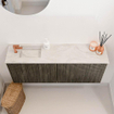 Mondiaz JOYA-DLUX 100cm toiletmeubel - kleur Shadow - Wastafel FAYE positie Links 1 kraangat kleur Ostra. SW1423004