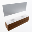 Mondiaz Vica ensemble de meuble de salle de bain - 190cm - meuble sous-vasque repos - 4 tiroirs - lavabo moon double - 2 trous de robinet - couleur talc - miroir LED - version XL 60cm de haut SW1091284