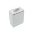 MONDIAZ TURE-DLUX Meuble toilette - 40cm - Greey - EDEN - vasque Ostra - position centrale - sans trou de robinet SW1104894