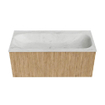 MONDIAZ KURVE-DLUX 100cm Meuble salle de bain - couleur Oak - 1 tiroir - vasque BIG MEDIUM centre - 1 trou de robinet - couleur Opalo SW1137549