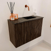 Mondiaz JOYA-DLUX Meuble de salle de bains 60cm - couleur Walnut - Vasque FAYE position Droite Sans trou de robinet couleur Lava SW1422416