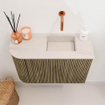 Mondiaz JOYA-DLUX 61.6cm toiletmeubel - ronding links kleur Dusk - Wastafel FAYE positie Rechts Zonder kraangat kleur Meli. SW1425846