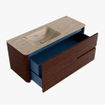Mondiaz CIRO-DLUX Ensemble de meubles de salle de bains - 120x45x50cm - vasque solid surface Arena - 1 lavabo à gauche - sans trous de robinet - 2 tiroirs - Ruby SW1531709