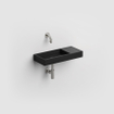 Clou Mini Wash Me Lave-main sans trou pour robinetterie avec bonde droite 45x6x19cm céramique noir mat SW9314