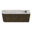 Mondiaz JOYA-DLUX 101.6cm toiletmeubel - ronding links kleur Shadow - Wastafel FAYE positie Rechts Zonder kraangat kleur Glace. SW1422795