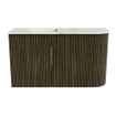 Mondiaz JOYA-DLUX 71.6cm meuble de salle de bains - arrondi droit couleur Shadow - Vasque FAYE position Gauche Sans trou de robinet couleur Frappe. SW1422692