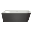 Xenz charley xs baignoire d'angle, gauche 165x75 bicolore métal noble / anthracite incl. 7006 combinaison de remplissage de baignoire graphite SW382035