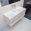 Mondiaz VICA Meuble Carrara avec 2 tiroirs 120x50x45cm vasque lavabo Cloud centre sans trou de robinet SW410335