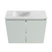 MONDIAZ TURE-DLUX Meuble de toilettes 60cm Greey. Lavabo EDEN Opalo position gauche. Sans trou de robinet. SW1104317