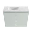MONDIAZ TURE-DLUX Meuble toilette - 60cm - Greey - EDEN - vasque Opalo - position gauche - sans trou de robinet SW1104317