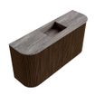 Mondiaz JOYA-DLUX 83.2cm toiletmeubel - ronding links en rechts kleur Walnut - Wastafel FAYE positie Midden Zonder kraangat kleur Oza. SW1424610