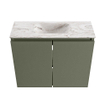 MONDIAZ TURE-DLUX Meuble toilette - 60cm - Army - EDEN - vasque Glace - position centrale - sans trou de robinet SW1103167