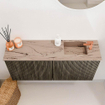 Mondiaz JOYA-DLUX 90cm toiletmeubel - kleur Shadow - Wastafel FAYE positie Rechts 1 kraangat kleur Arena. SW1424813