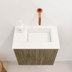 Mondiaz JOYA 40cm toiletmeubel - kleur Dusk - Wastafel FAYE positie Rechts Zonder kraangat kleur Talc. SW1421565