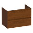 BRAUER Inspire meuble sous-lavabo 80 2 tiroirs softclose - sans poignées - 1 découpe pour siphon - chêne massif - chêne brun à lamelles SW1200696