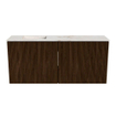 Mondiaz JOYA-DLUX 90cm toiletmeubel - kleur Walnut - Wastafel FAYE positie Links 1 kraangat kleur Frappe. SW1422308
