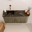 Mondiaz JOYA-DLUX 81.6cm toiletmeubel - ronding rechts kleur Dusk - Wastafel FAYE positie Links Zonder kraangat kleur Lava. SW1423281