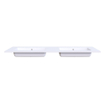 Arcqua Mira Lavabo encastré - 161x46x1.5cm - double vasque - sans trou de robinet - marbre de synthèse - blanc mat SW1581373