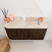 Mondiaz JOYA-DLUX 71.6cm toiletmeubel - ronding links kleur Walnut - Wastafel FAYE positie Rechts 1 kraangat kleur Frappe. SW1422299
