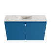 MONDIAZ TURE-DLUX Meuble toilette - 80cm - Jeans - EDEN - vasque Glace - position centrale - sans trou de robinet SW1103344