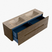 Mondiaz CIRO-DLUX Ensemble de meubles de salle de bains - 150x45x50cm - lavabo solid surface Arena - 2 vasques double - sans trous de robinet - 4 tiroirs - Dusk SW1533219
