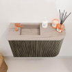 Mondiaz JOYA-DLUX 61.6cm toiletmeubel - ronding rechts kleur Shadow - Wastafel FAYE positie Links 1 kraangat kleur Saba. SW1425131
